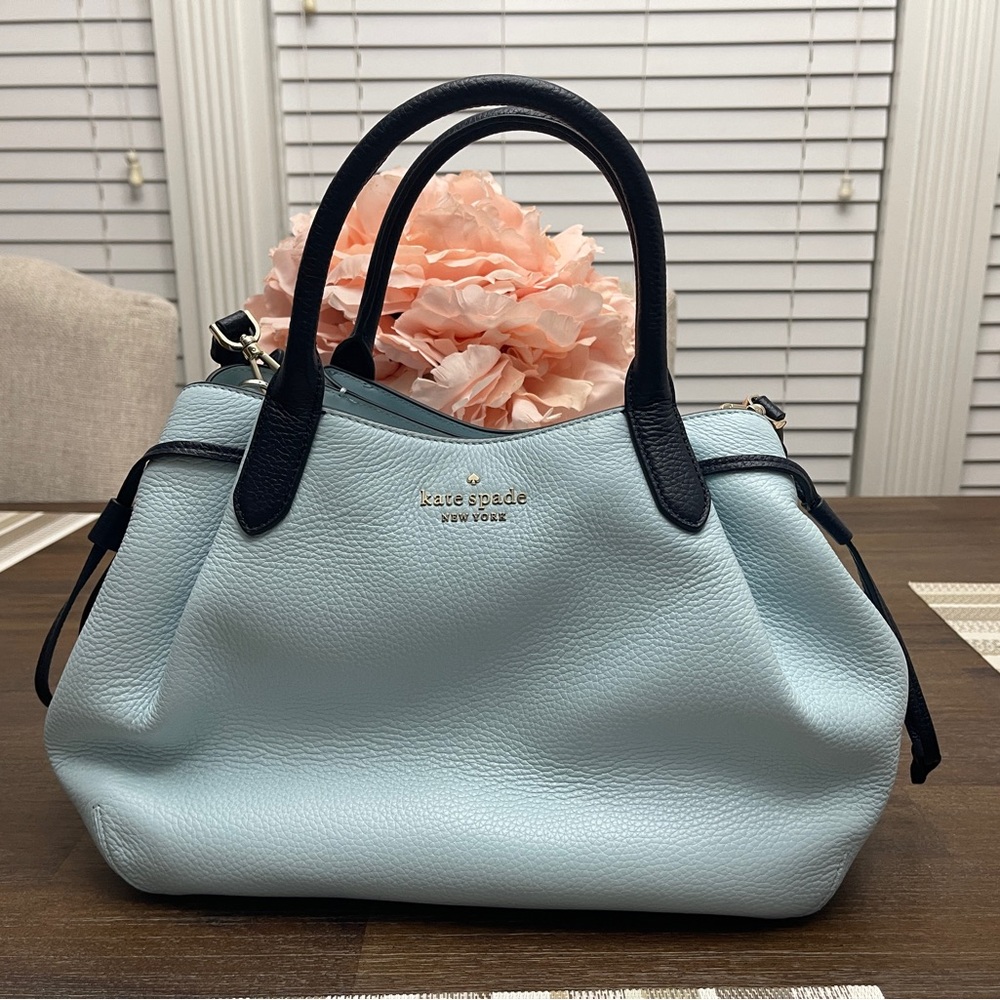 Kate Spade Sky Blue and Navy Satchel